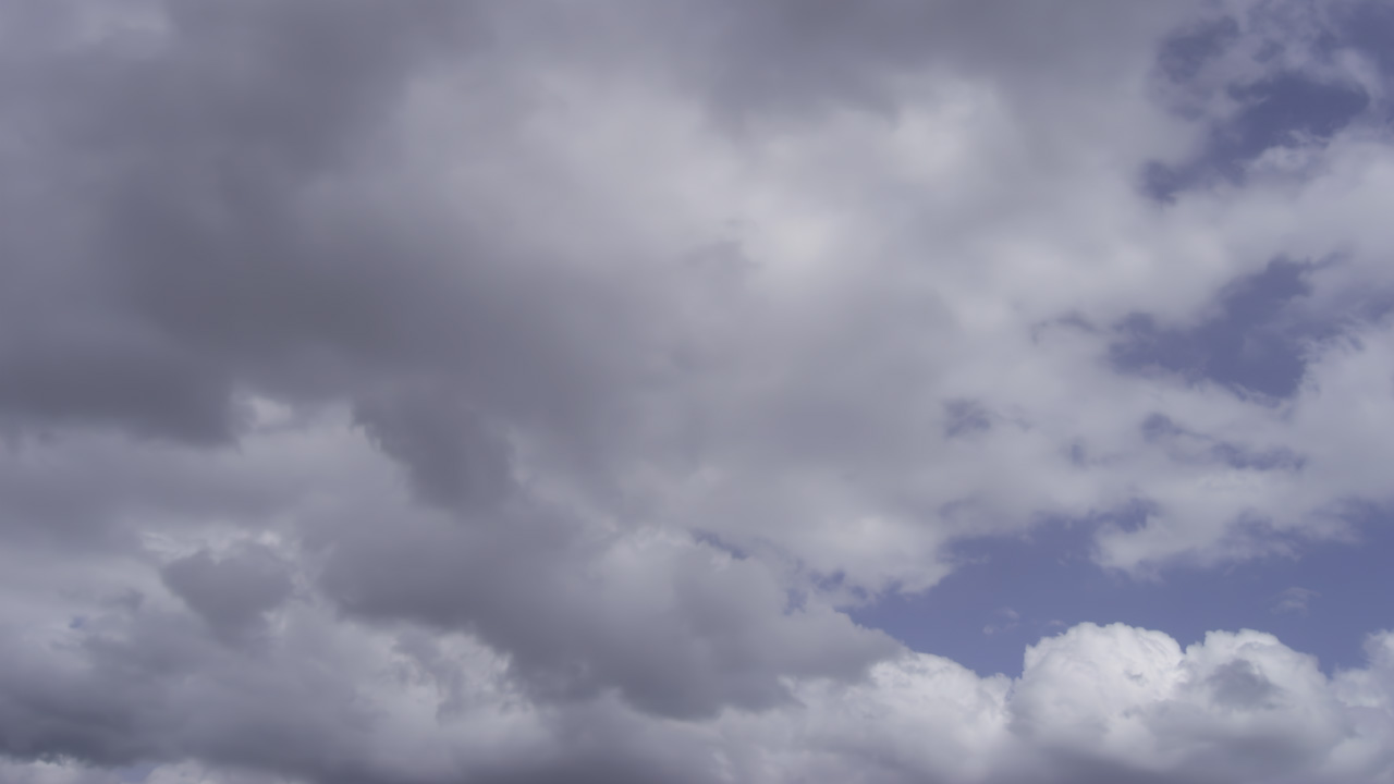 Clearing skies with no land horizon