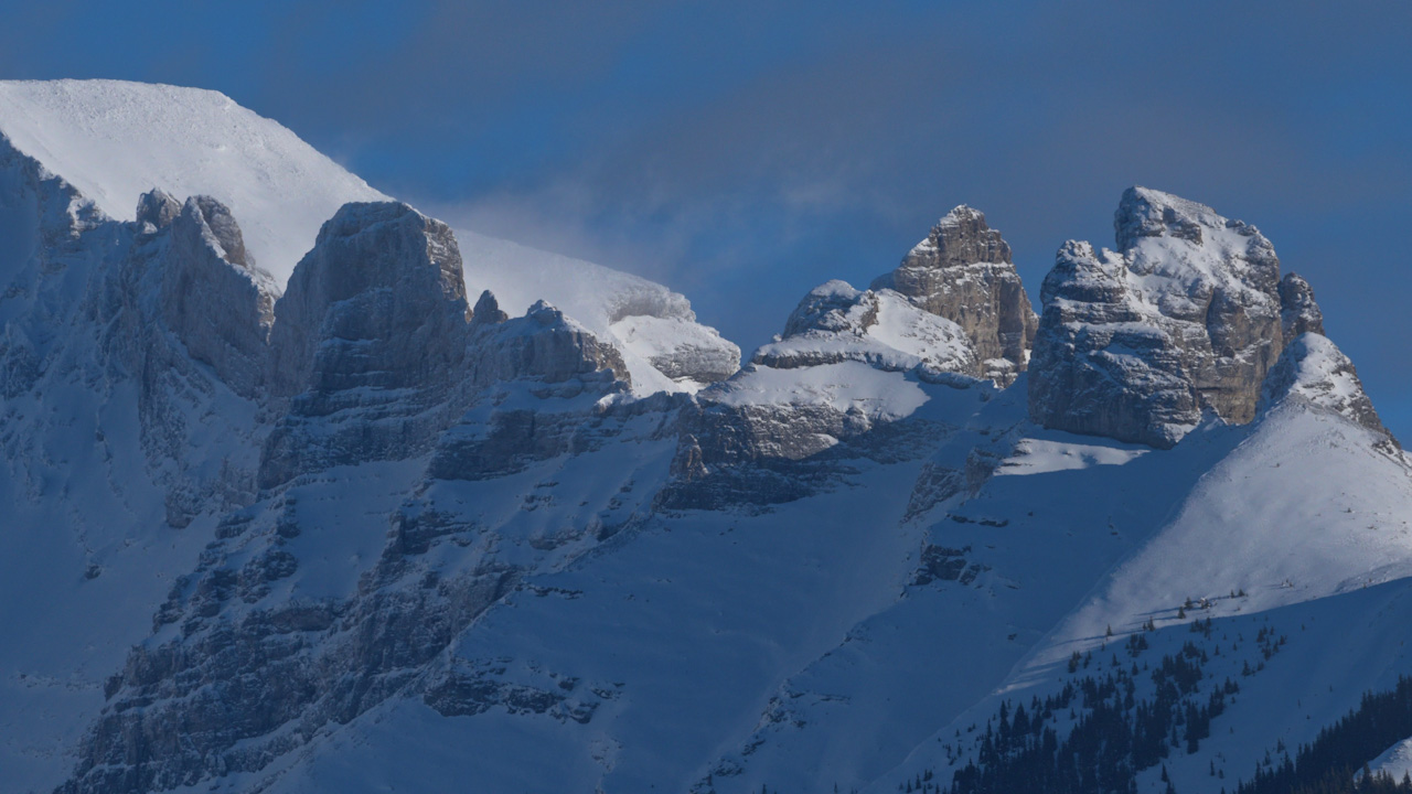 1 of 2 Banff National Park mountain peaks in cloud