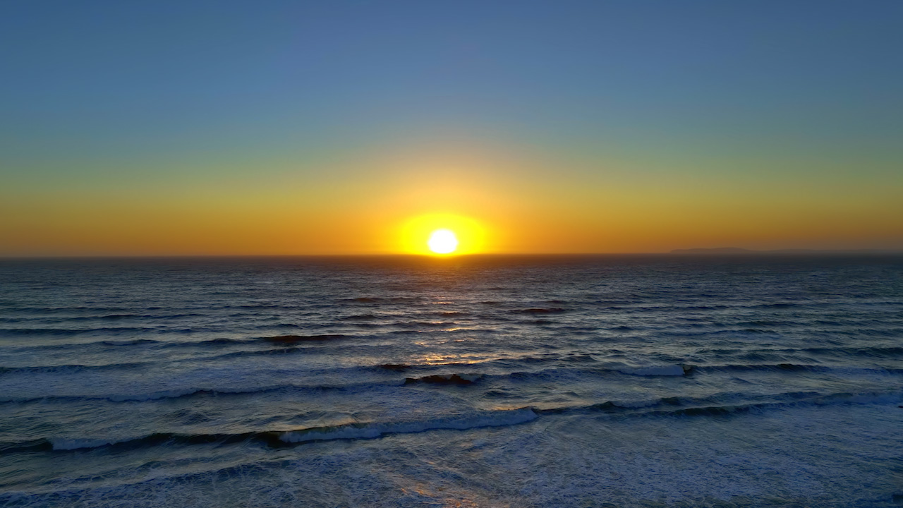 Ocean sunset with full motion