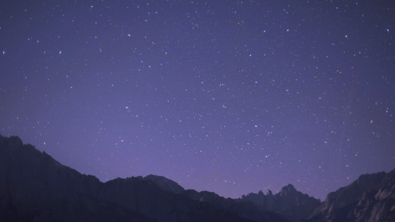 2 of 2 Above mountains, Mt Whitney at moonrise…